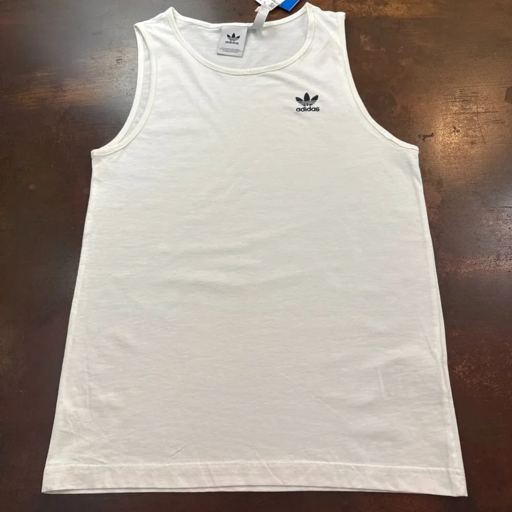 Adidas Essentials Tank Top Men's Sleeveless Shirt White workout training - Picture 2 of 10